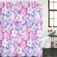 thumbnail image 2 of Pink Tropical Plants Bathroom Shower Curtains with 12 Hooks Polyester Waterproof Shower Curtain for Stalls and Bathtubs Summer Jungle Palm Leaves Flowers Decorative Bathroom Curtain 72x84 Inches, 2 of 9