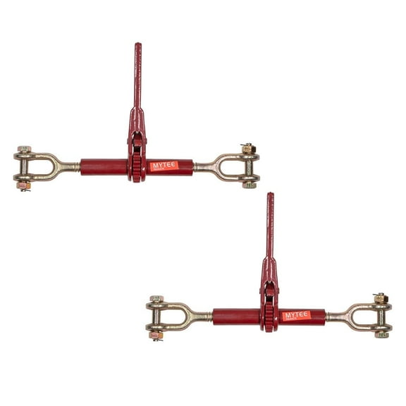 2 Pack 5/16" - 1/4" Jaw Jaw Chain Load Binder 6" Barrel, 3,500 lbs WLL Ratcheting Tie Down Chain Binder for Transportation, Construction, and Heavy Duty Applications