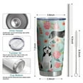 thumbnail image 6 of 20 Oz Husky and Flower Coffee Tumbler Double Wall Insulated Stainless Steel Water Bottle | Metal Reusable Thermoses Flask with Cup Cap | Leak & Sweat Proof with Anti-Dust Lid, 6 of 7