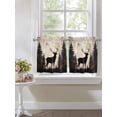 thumbnail image 3 of Half Window Curtain 36 Inches Long, Vintage Forest Deer Window Treatment Curtain Drapes, Rustic Country Wildlife Woodland Small Tier Curtains for Bathroom Over Sink, 27.5"x36", 2 Panels, 3 of 7