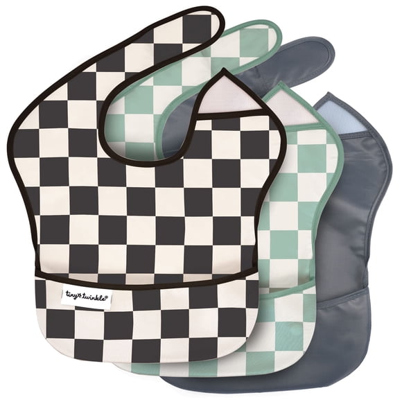 Babero para bebé Tiny Twinkle, a prueba de suciedad, impermeable, paquete de 3 unidades