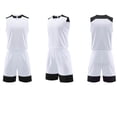 thumbnail image 2 of XINXIAOO Kids Basketball Set 2PCS Boys Girls Youth Sports Uniform Lightweight White Tank Top and Shorts Breathable Quick Dry Training Uniform Sets 4T, 2 of 9