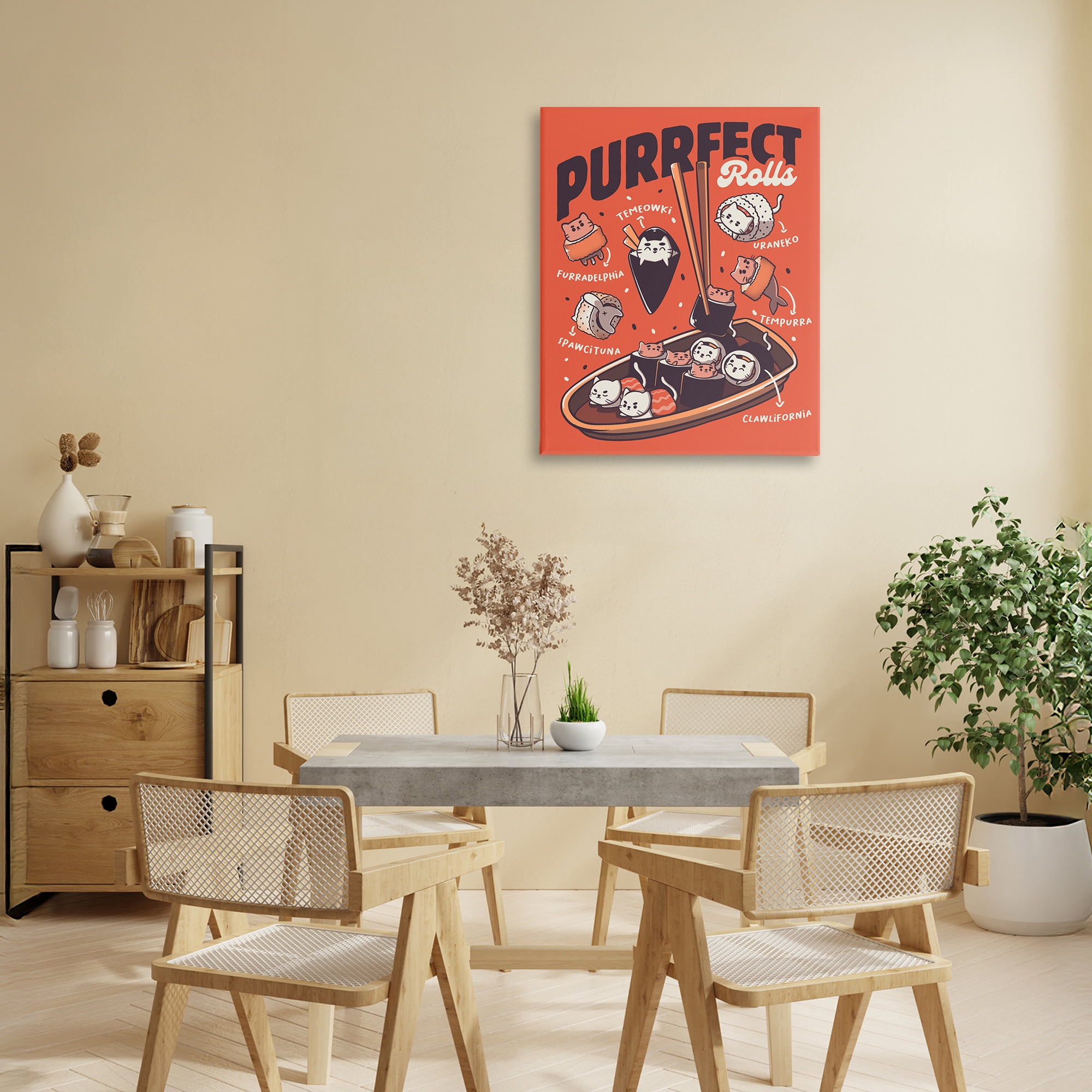 Stupell Industries Purrfect Rolls Sushi Cats Canvas Wall Art, design by Tobe Fonseca