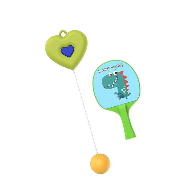 kurtrusly Indoor Hanging Table Tennis Trainer Self Workout Set Button Portable green 1 Paddle