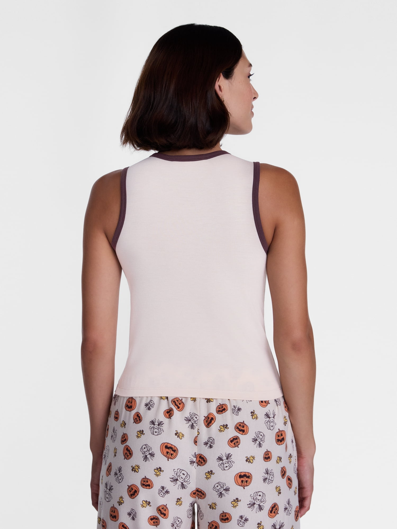 Peanuts Women's and Women's Plus Size Snoopy Pumpkin Sleep Tank Top, Sizes XS-2X