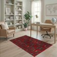 thumbnail image 2 of ODIKA 4'x6' Washable Area Rug Interlocking Squares Mosaic Long Grid Bold Geometric Abstract Refined Structured for Home Office, Under Desk, Non-Slip Chair-Friendly, Flatwoven, 2 of 7