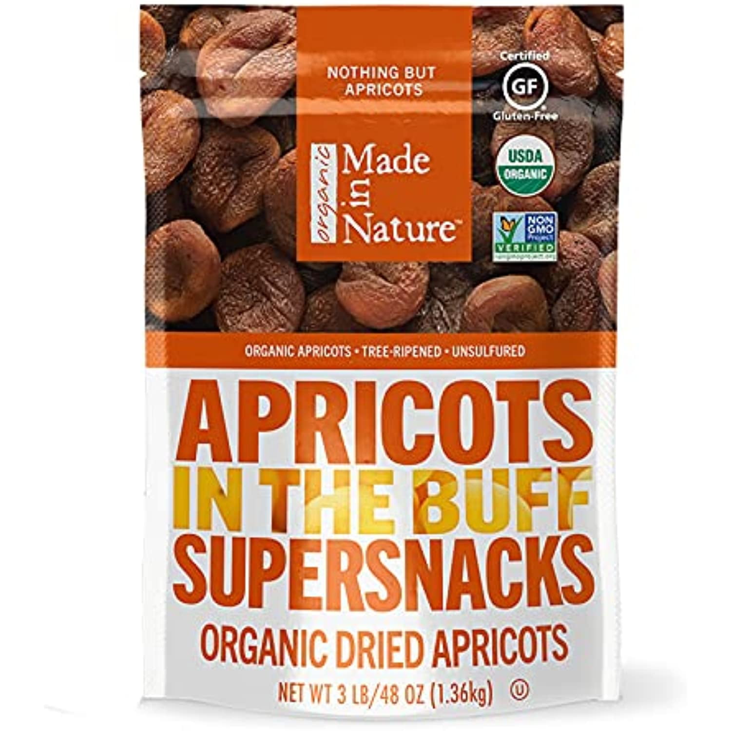 Made In Nature | Organic Dried Apricots | Non-Gmo, Unsulfured Dried Fruit | 48 Ounce (Pack Of 1)