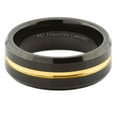 thumbnail image 2 of Metals Jewelry Men's / Women's Tungsten Carbide 8mm Wedding Band Black Plated with Gold Plated Center Ring Size 12, 2 of 5