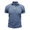 thumbnail image 4 of Blusa de Manga Corta de los Hombres Botones de Color Sólido Al Aire Libre Transpirable Cuello de Vuelta, Sudadera Suelta Casual para Diario, 4 of 8