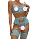 thumbnail image 4 of Gibobby Lencería de encaje Día de San Valentín Ropa interior divertida para mujer, Color sólido, de Metal hueca, Sexy, transparente, conjunto de ropa interior divertida(Azul, XXL), 4 of 5