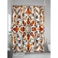 thumbnail image 5 of Abstract Flower Shower Curtain, Retro Red Brown Flower Ethnic Style Waterproof Shower Curtain Set with 12 Hooks Lightweight Washable Fabric Shower Curtains for Bathroom 48x72 Inches, 5 of 6