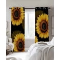 thumbnail image 4 of Spring Sunflower Blackout Curtains for Bedroom Living Room Darkening Curtains 84 Inch Length 2 Panels Set Black Vintage Abstract Painting Window Curtain Window Treatment Grommet Drapes 52"x84", 4 of 9