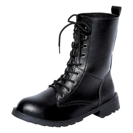 

PMUYBHF Women s Flat Bottom Boots Fashion Solid Color Boots 38.98