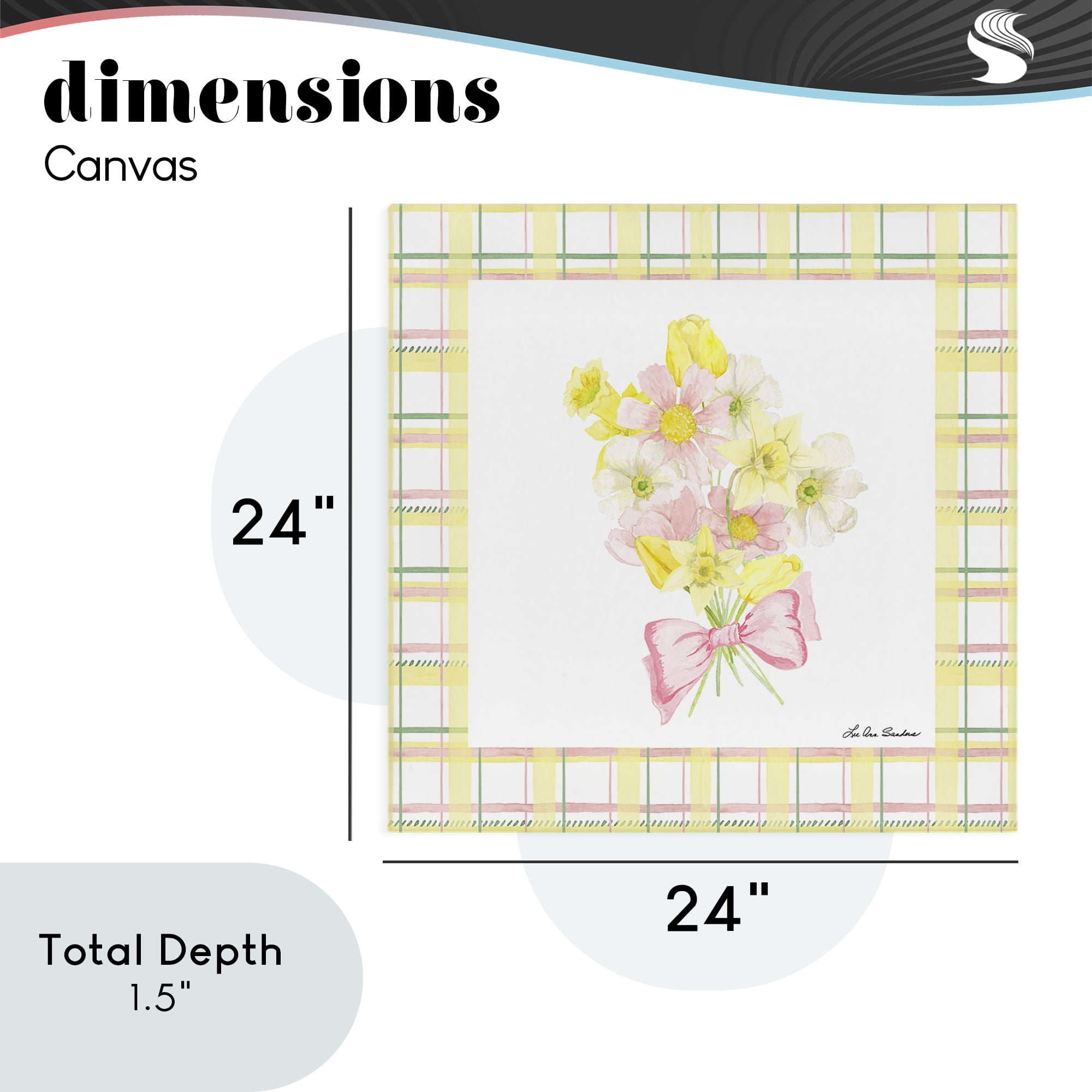Spring Daffodils on Plaid Canvas Wall Art, design by Lee Ann Sanders