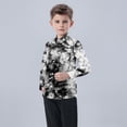 thumbnail image 5 of Boys Button Up Shirts Chest Pocket Fashion Tie-dye Long Sleeve Collared Dress Shirt for Kids Boy Girl Blouse, 3-4 Years Black, 5 of 7