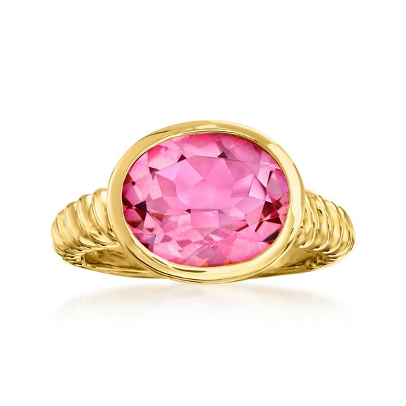 Ross-Simons 6.30 Carat Pink Topaz Ring in 18kt Gold Over Sterling, Women's, Adult