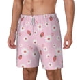 thumbnail image 2 of Balery Hand Drawn Strawberry Mens Swim Trunks Swim Shorts for Men Quick Dry Inseam Beach Shorts with Compression Liner Pocket-Small, 2 of 9