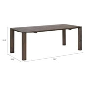 ZUO Eazy Solid Rubber Wood Frame Dining Table in Espresso