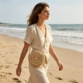 thumbnail image 4 of Handwoven Crochet Paper Rope Crossbody Bag - Bohemian Tassel Straw Shoulder Purse for Beach Casual Outings, 4 of 6