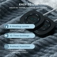 thumbnail image 5 of Cozy Comfort Electric Blanket King - Soft Ribbed Flannel Heated Blanket with Dual Control, Fast Heating Blanket with 10 Heating Levels & 10 Time Settings, 8 Hours Auto-Off (90x100 inches, Grey), 5 of 7