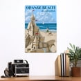 thumbnail image 2 of Orange Beach, Alabama, Sandcastle (12x18 Aluminum Art, Indoor Outdoor Metal Sign Decor), 2 of 5