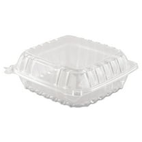 Dart ClearSeal Hinged-Lid Plastic Containers, 8.3 x 8.3 x 3, Clear, 250/Carton -DCCC90PST1
