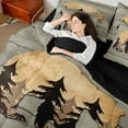 thumbnail image 4 of Erosebridal Bear Silhouette Bedding Sets Twin Size,Vintage Wooden Door Comforter Sets with Sheets,Botanican Pine Tree Bed in a Bag Twin Size,Super Cozy Room Decoration Reversible,7-Piece, 4 of 6