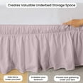 thumbnail image 3 of CCNY 21" Inch Drop Wrap Around Bed Skirt Emperor/Wyoming King Size 100% Microfiber Made Pink Color, 3 of 6