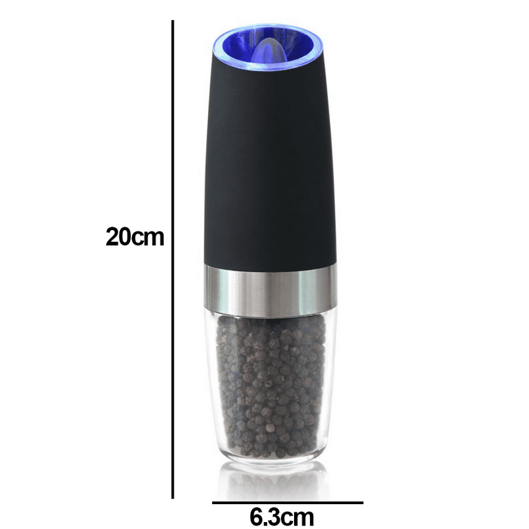 Gravity Electric Pepper and Salt Grinder Set,Battery Powered, One Hand Automatic Operation, Stainless Steel Copper - Plastic Spray Battery (Single