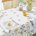 thumbnail image 5 of Spring Summer Tablecloth Rectangle Watercolor Floral Pattern Decorative Table Cloths, Spill-Proof Stain Resistant Decorative Fabric Table Cover for Dining, Party, Picnic, 5 of 8