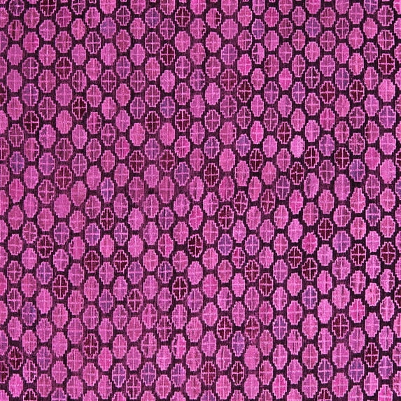 Ahgly Company Indoor Square Abstract Pink Modern Area Rugs, 3' Square