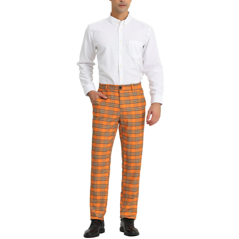 Camel Plaid Trousers For Men: Perfect for any Event