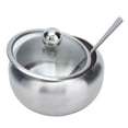 thumbnail image 4 of Sugar Dispenser, Stainless Steel Easy Cleaning Clear Lid Inbuilt Spoon Sugar Bowl  For Home For Restaurant For Hotel, 4 of 8