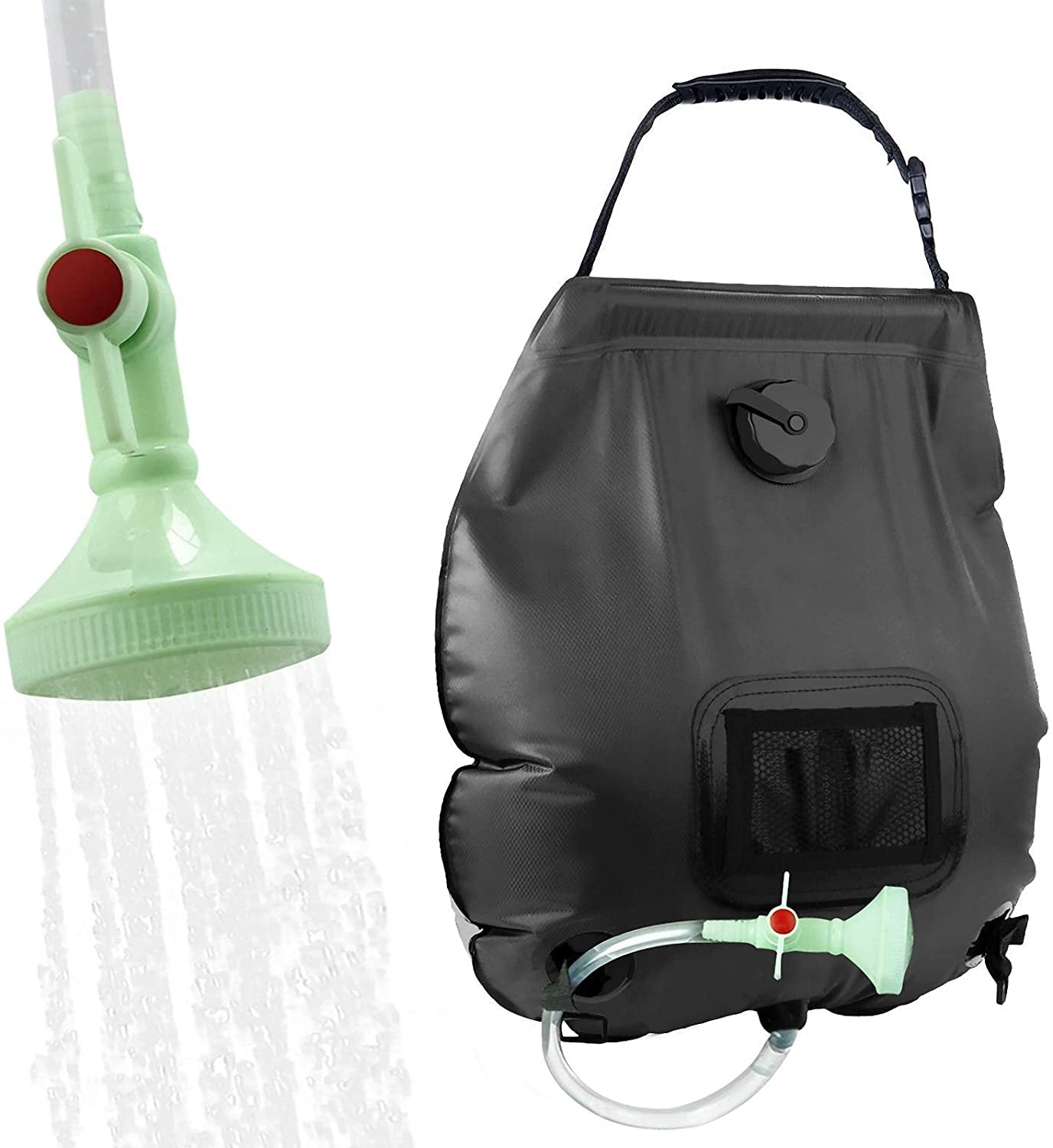 Lemcool Camping Solar Shower Bag Portable Solar Heating 5 Gallons//20L with On-Off Switchable Shower Head for Outdoor Traveling Hiking