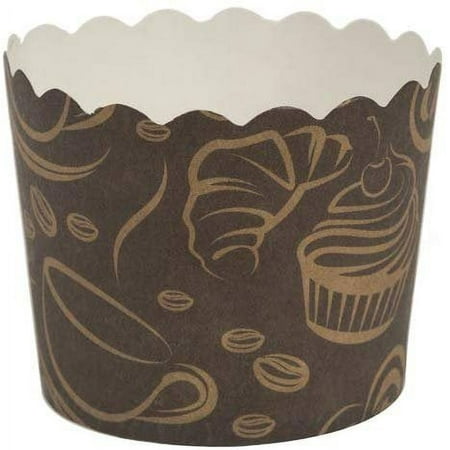

Simcha Collection Coffee-Design Large Scalloped Baking Cup Pack of 16