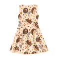 thumbnail image 4 of Renewold Hedgehog Girls A-Line Dresses Size 11-12 Years Fall Maple Leaves Summer Beach Dress Fashion Sleeveless Skater Dress Casual Tank Princess Dress, Thanksgiving Holiday, 4 of 6