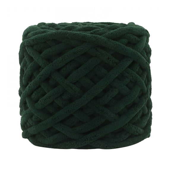 PALINO 2026 New 1 Pc Fluffy Chenille Chunky Yarn for Crocheting Soft Thick Fluffy Yarn for Hand Knitting Bulky Velvet Blanket Plush for Weaving Diy Crafts for Knitting,Crafts,Diy,Blankets Dark Green