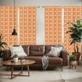 thumbnail image 2 of Ambesonne Art Deco Window Curtains, Retro Rhombuses and Lines, Each 28" W x 63" L, Beige and Burnt Orange, 2 of 5