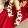 thumbnail image 6 of Bwiyojiz Home Decor Christmas Decorations Decoration Count 2pcs Fuzzy Socks Women's Cute Plushy Stockings Warm-Foot Corals Fleece Sleep Non-Shedding Floor, Gifts for Her, Multicolor, 6 of 6