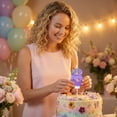 thumbnail image 4 of Number Birthday Candle, Glitter Rhinestone Crown, 1 Piece,Suitable for Kids Birthday Party Cake Decoration, 4 of 5