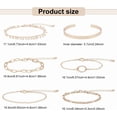 thumbnail image 2 of Pulsera de cadena de oro de 6 piezas para mujer, 2 of 7