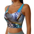 thumbnail image 2 of Balery Sea Turtle Swims Sujetadores deportivos con espalda cruzada para mujer, acolchados, sin costuras, de alto impacto, ideales para yoga, gimnasio, entrenamiento y fitness.-X-Large, 2 of 8