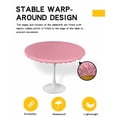 thumbnail image 2 of nqOlkjepod Pink Round Tablecloth, Fitted Table Cover with Elastic for 45"-54" Round Tables, Pure Pink Table Cloth Outdoor Indoor Dinning Party Waterproof Tablecloths, 2 of 6