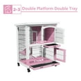thumbnail image 3 of 2-Story Rabbit Hutch with Wheels & Pull-Out Tray - Wooden Bunny Guinea Pig House, 3 of 9