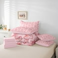 thumbnail image 6 of jejeloiu Happy Valentine'S Day 7 Pieces Bedding Comforter Set,Kawaii Bowknot Bow Full Bedding Set,Chic Ribbon Bowtie Fitted Sheet Flat Sheet For Girl Breathable Home Decor Reversible, 6 of 8