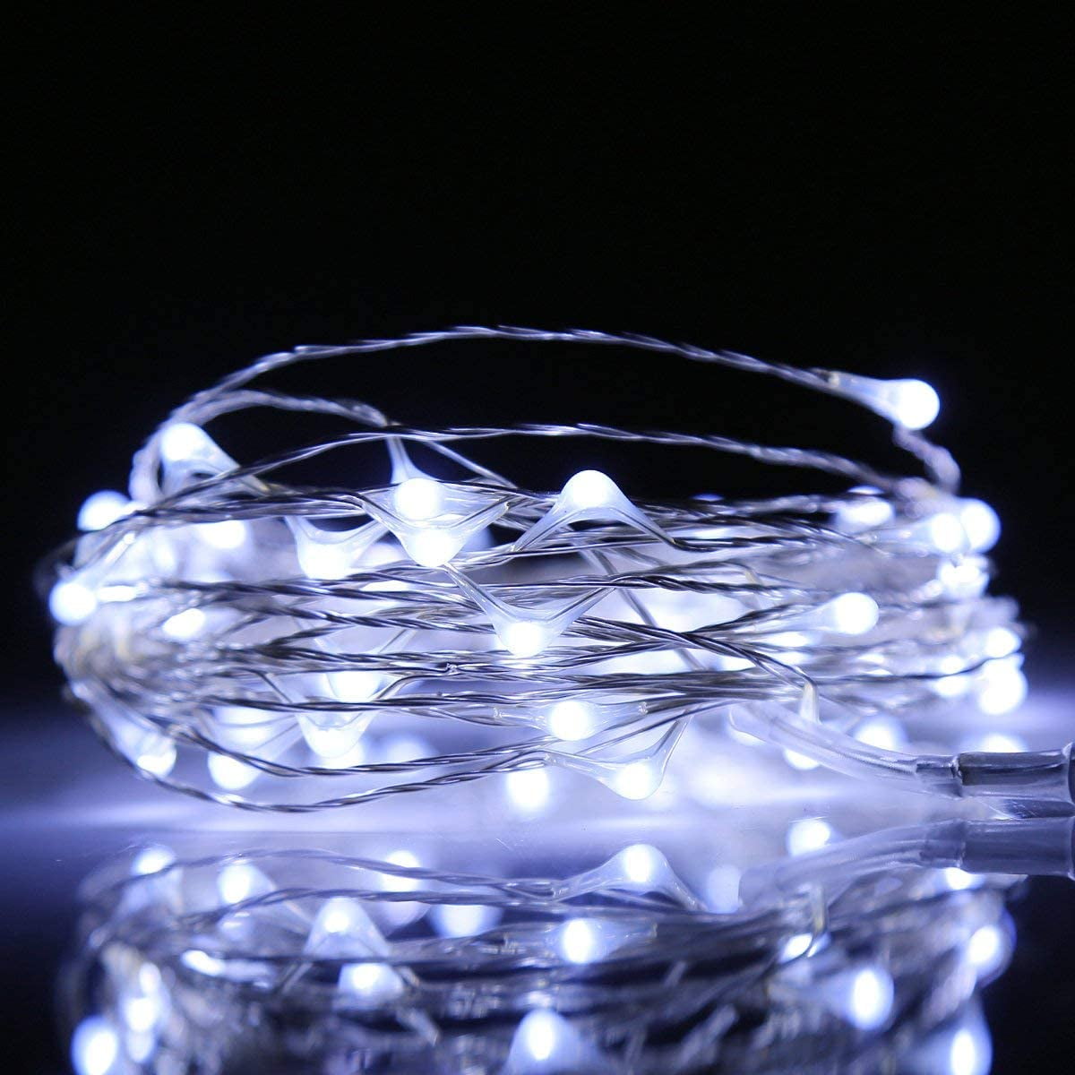 HomeDDecor Copper Wire String Lights, Fairy Light USB Plug in 66ft 200 Led Christmas String Light for Indoor Xmas Tree Wedding Party Patio Decor((White)