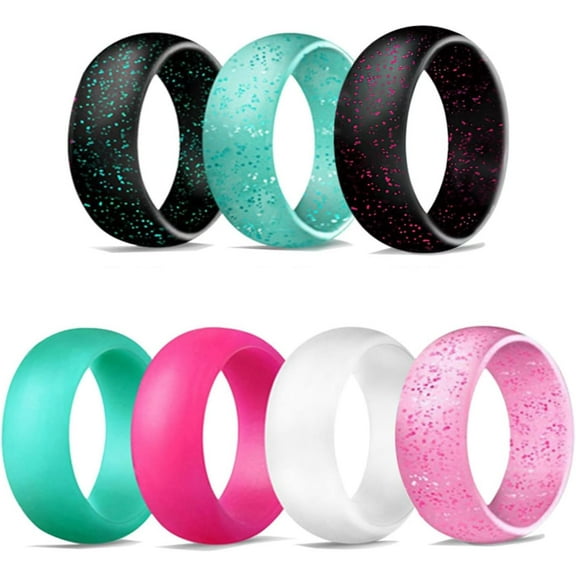 Silicone Ring Women Rubber Wedding Bands for Her 5.7mm Wide,2mm Thick