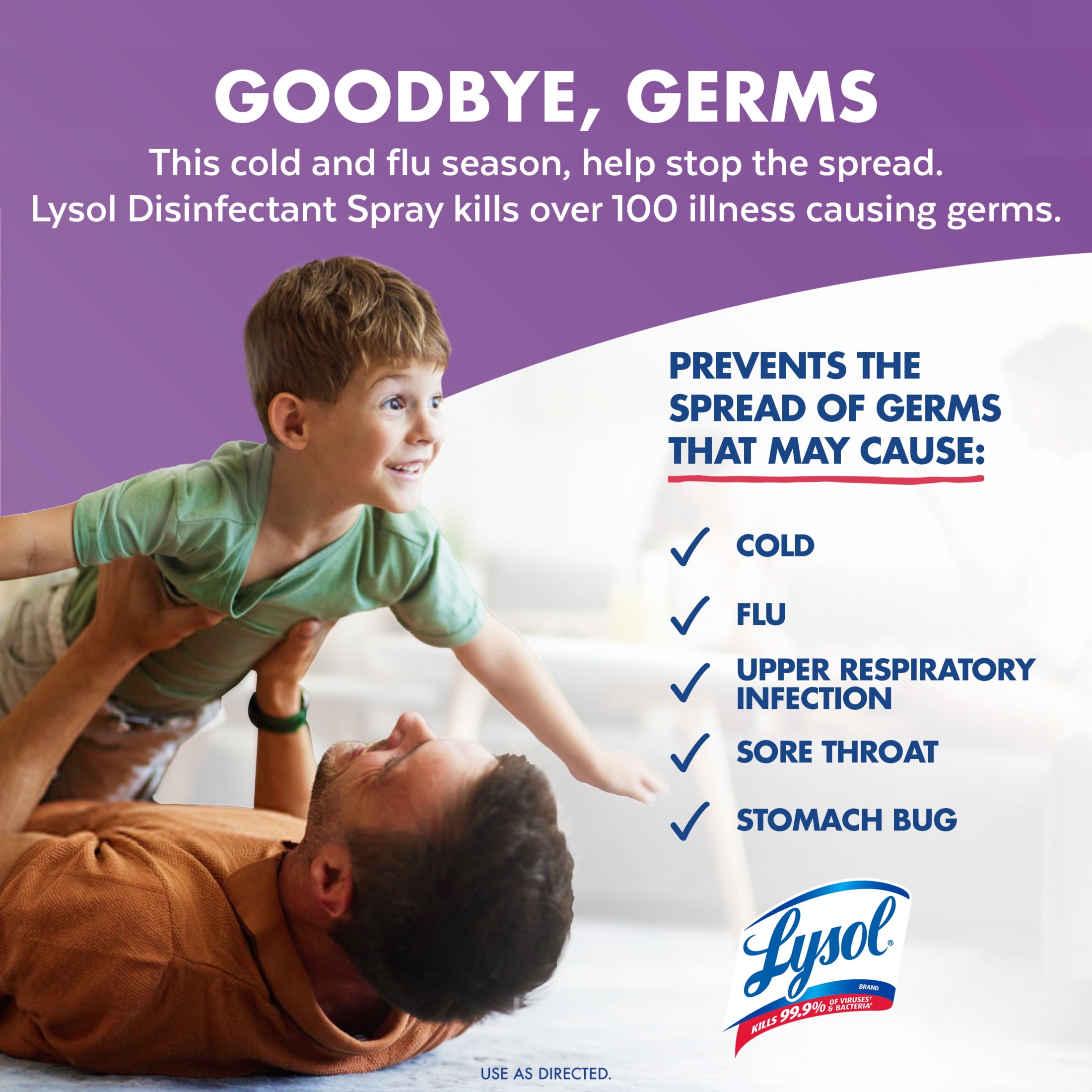 Lysol Disinfectant Spray, Sanitizing and Antibacterial Spray, Lavender & Cotton Blossom, 19 oz