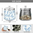 thumbnail image 2 of Yayeee Ashtray with Lid for Cigarette Smokeless Stainless Steel Home Ash Holder, Blue Butterfly, 2 of 7