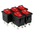 thumbnail image 6 of Uxcell AC12A/125V 10A/250V DPST 4P 2 Position I/O Red LED Light Boat Rocker Switch 5Pcs, 6 of 6